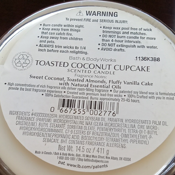 Toasted Coconut Cupcake Candle - Picture 3 of 3